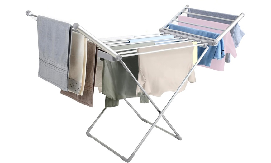 Image 4: Energy Saving Aspect Heated Clothes Airer with Cover