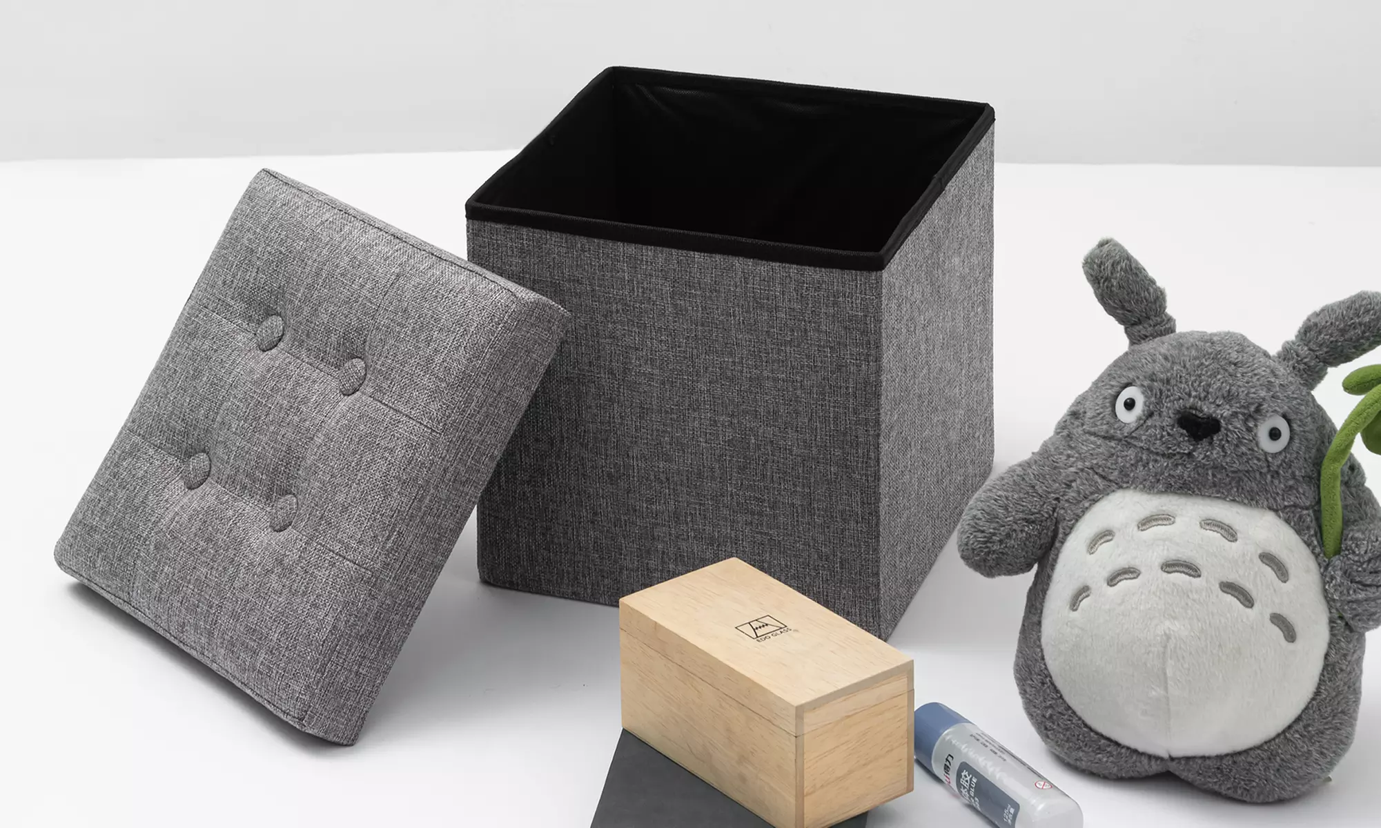 Folding Ottoman Storage Benches with Hidden Storage