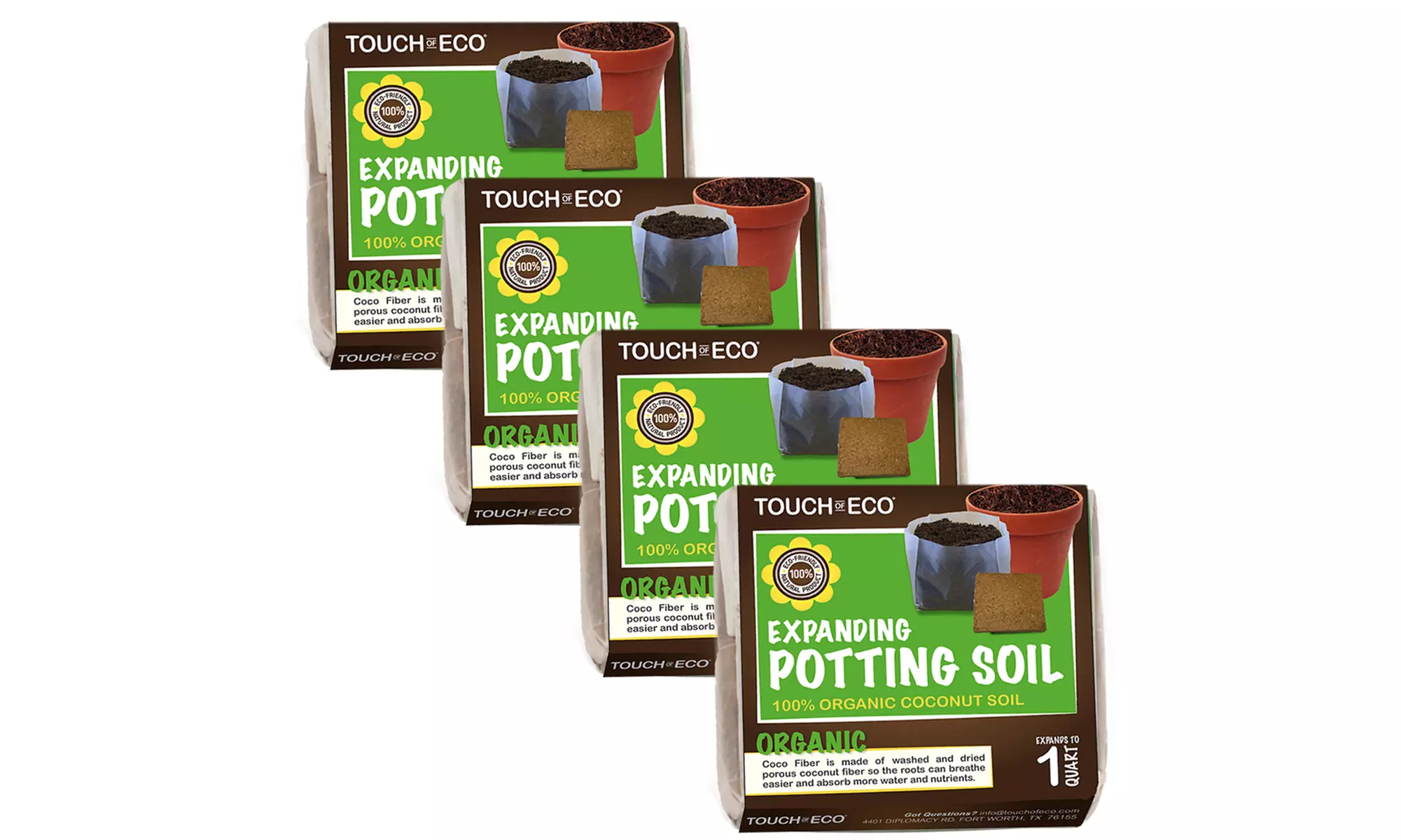 Natural & Organic Coco Fiber Expanding Soil for Planting (2, 4 or 6 Pack)