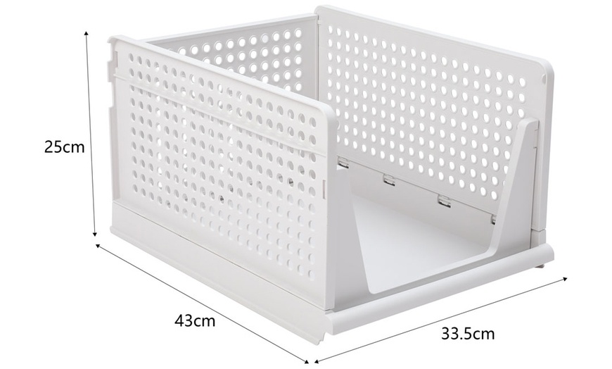 Image 17: Foldable Stackable Drawer Storage Basket 