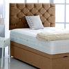 Image 4: Linen Ottoman Divan Bed with Mattress and Chesterfield Headboard

