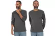 Pack of Three Blu Apparel Long-Sleeved Crew Neck T-Shirts - Second Medium