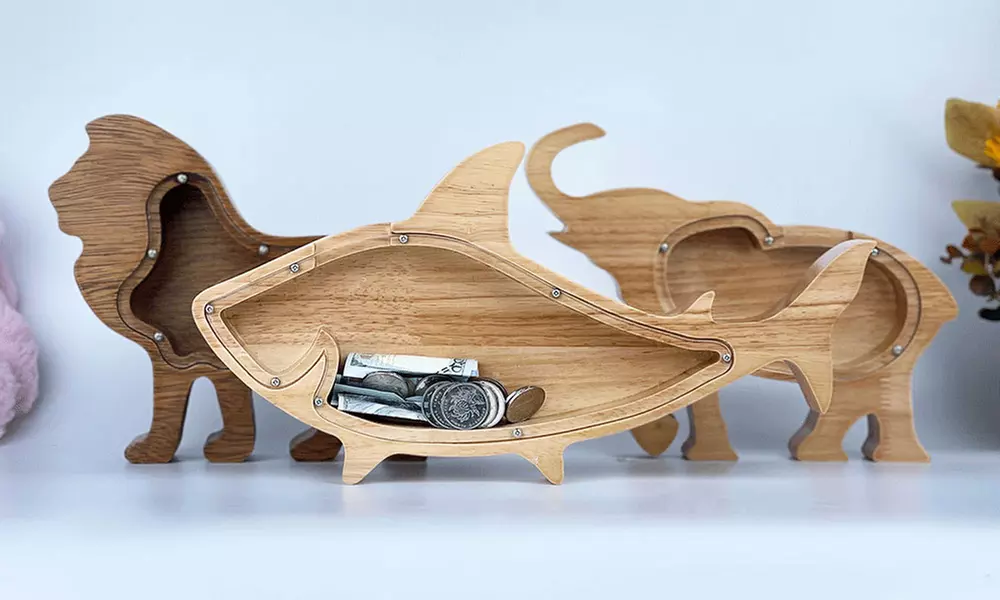 Wooden Piggy Bank by Justyling