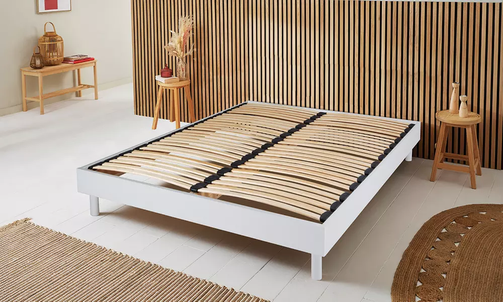 Sommier en bois avec bi-lattes, lattes flexibles, Maison Aubertin
