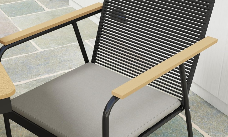 Image 7: Outsunny 6-Seater Garden Dining Set, Elegant Design with Soft Cushions