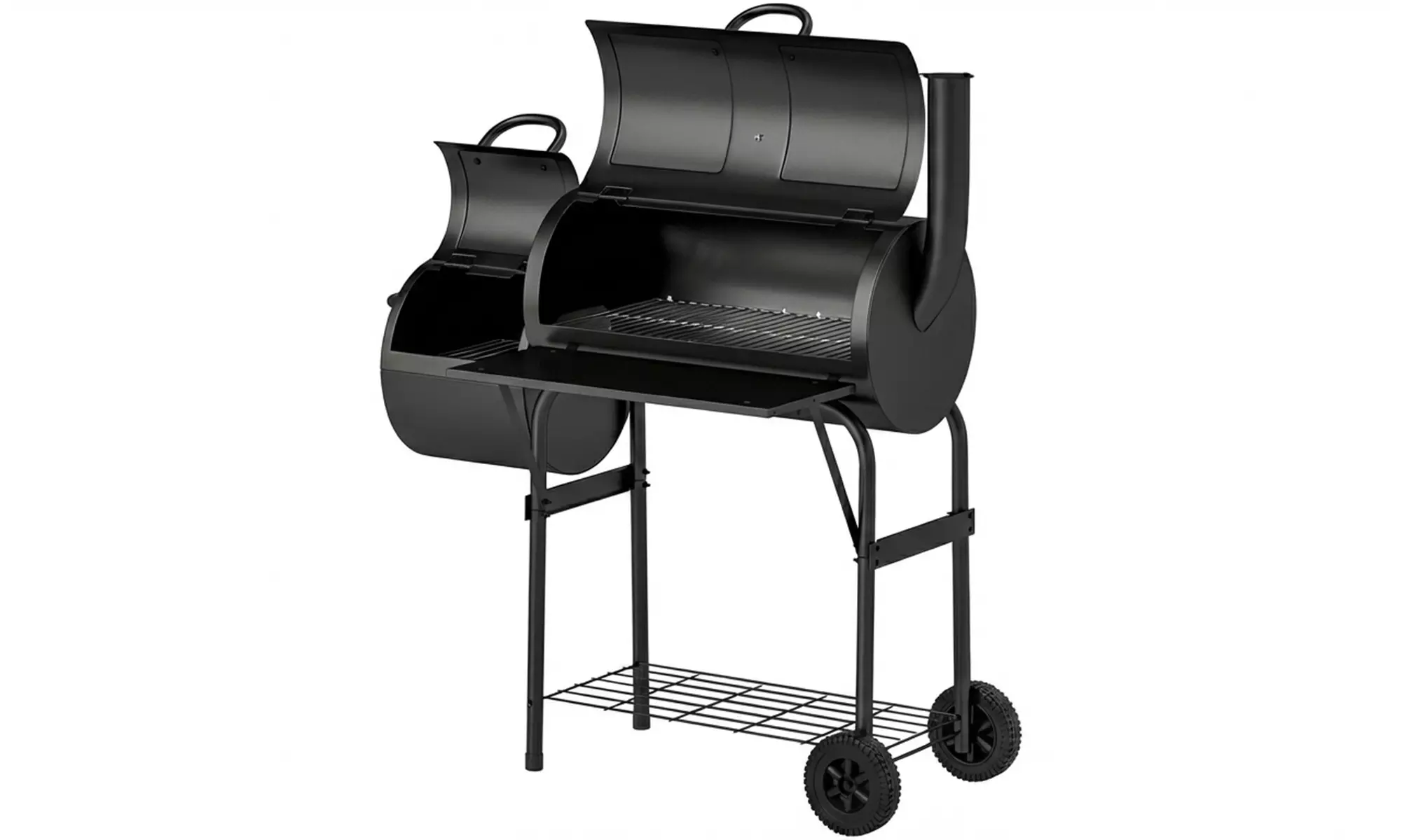 Outsunny 2-in-1 Charcoal BBQ Grill with Offset Smoker