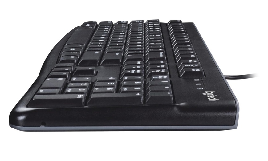 Image 3: Logitech K120 Black Wired Keyboard 