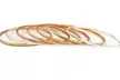 Set of 7 18K Yellow , White and Rose Gold Stackable Bangle Set - Second Medium