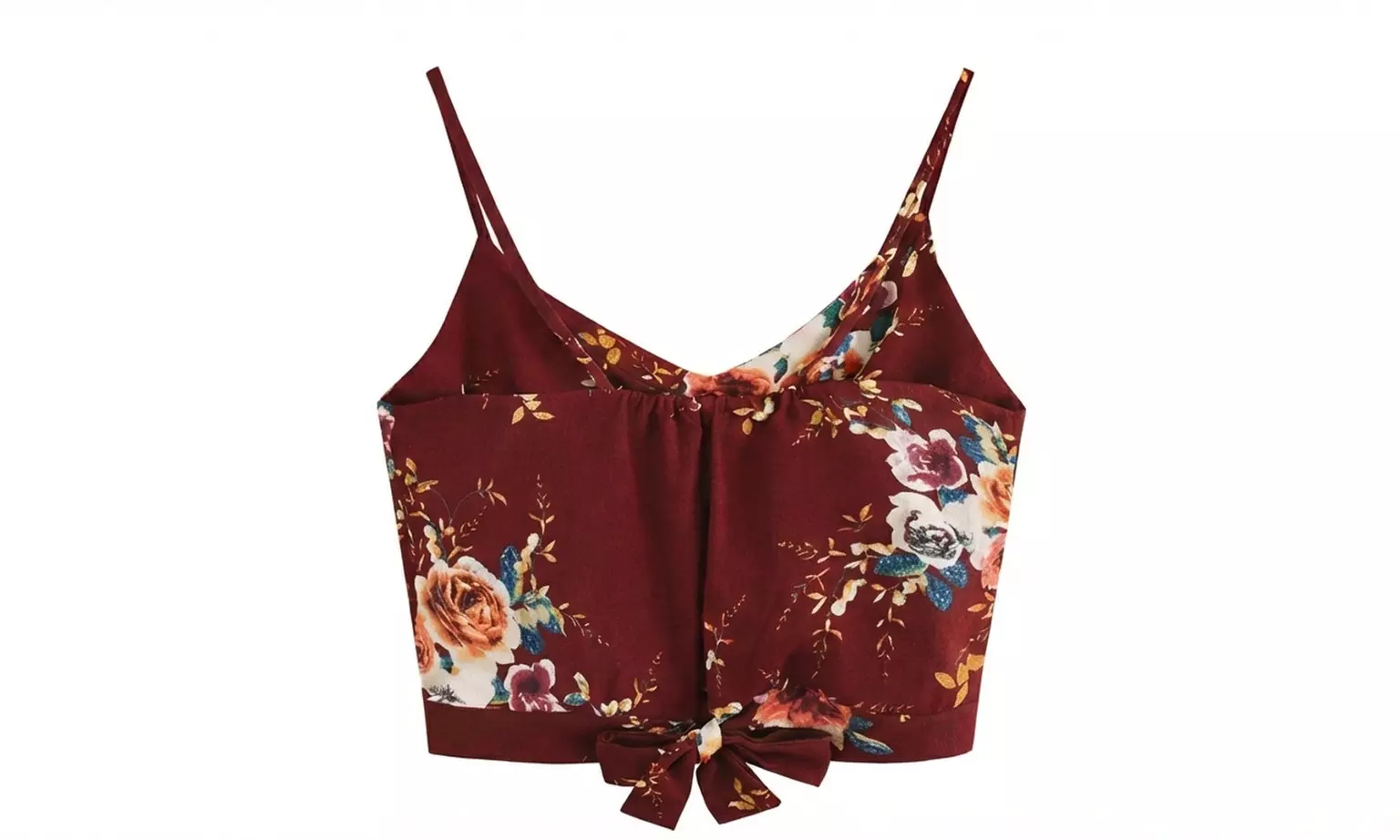 Women’s Back Tie V-Neck Cami Top in Floral or Stripe Designs