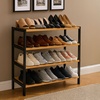 Image 1: Four-Tier Bamboo Shoe Rack