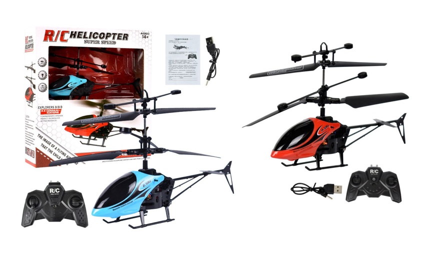 Image 1: USB Remote Control Helicopter Toy with Lights 