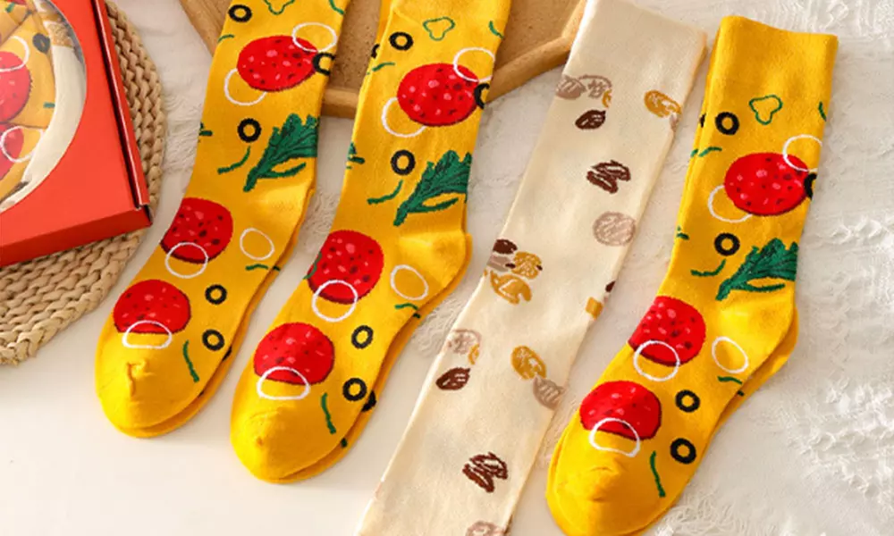 4er-Set Socken im Pizza-Design für Damen