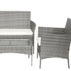 Image 3: Four-Seater Wicker Garden Furniture with Table