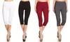 Women's High Waist Capris Pants Pull-On Stretchy Cropped Jeggings Size S-3XL