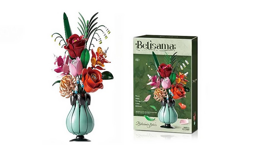 Image 5: Blumenstrauß-Baustein-Set mit Vase