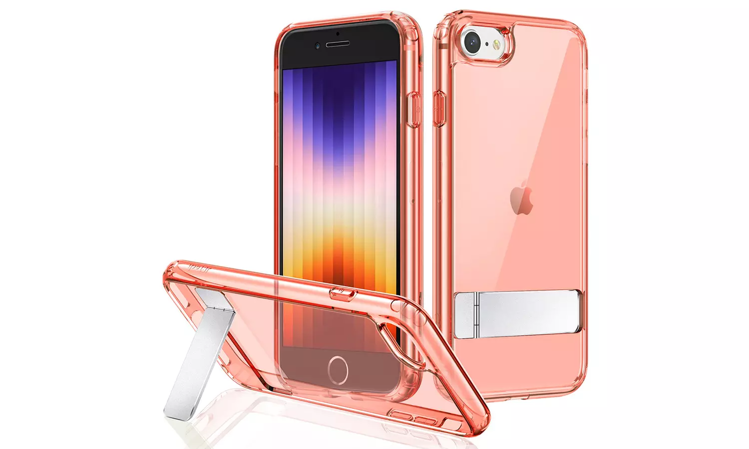 3-Way Metal Kickstand Case for Apple iPhone SE 3/2, iPhone 8/7, Bumper Cover