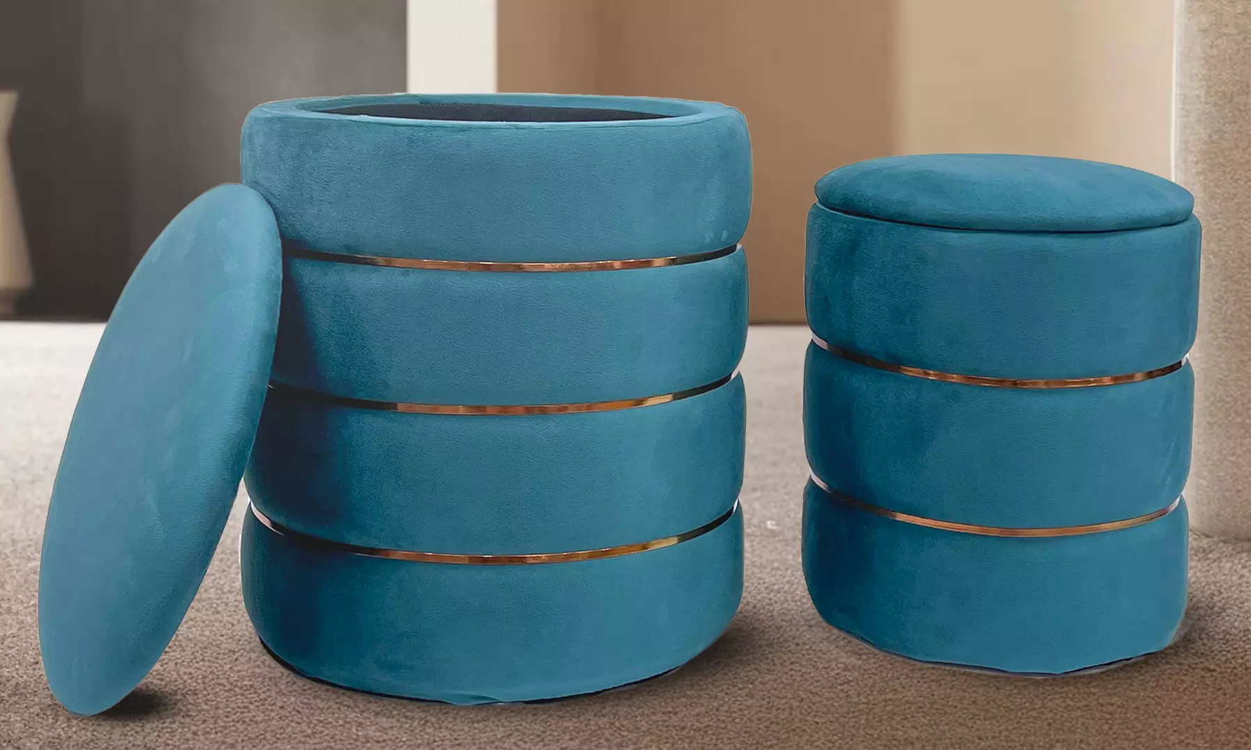 Lot de 2 poufs de rangement "Romeo e Giulietta"
