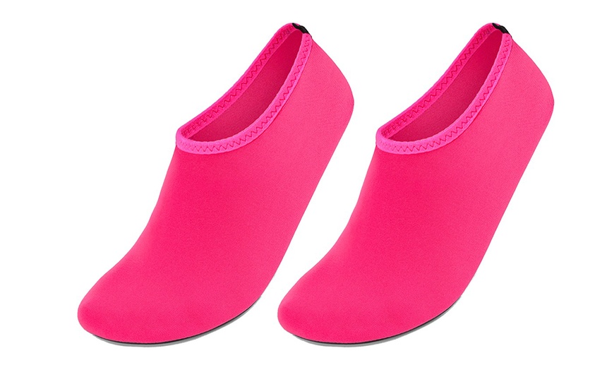 Image 10: 2 Pack Water Shoes Barefoot Quick-Dry Aqua Yoga Socks Slip-On Beach Swim Surf