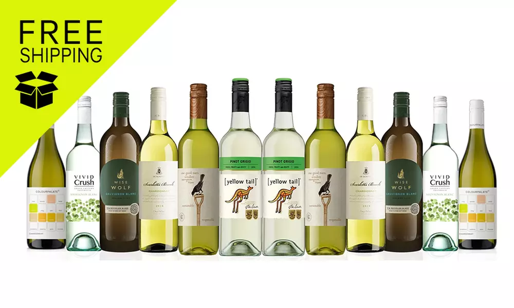 FREE SHIPPING for Aussie Mixed Whites featuring Yellowtail Pinot Grigio (12 bottles) (Up to 60% Off) - Primary Image