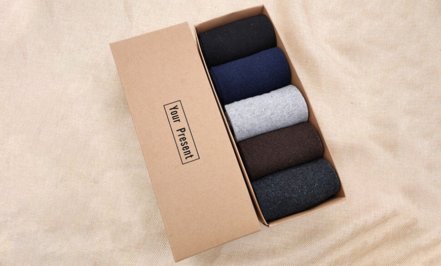 Image 6: Set of Five Pairs Wool Men's Socks 