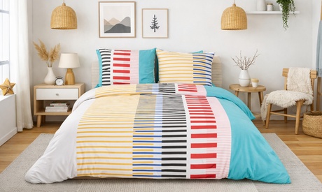 Unisex Microfibre Duvet Cover Set: Power Mode Reversible Bedding Set/240Cm X 220Cm