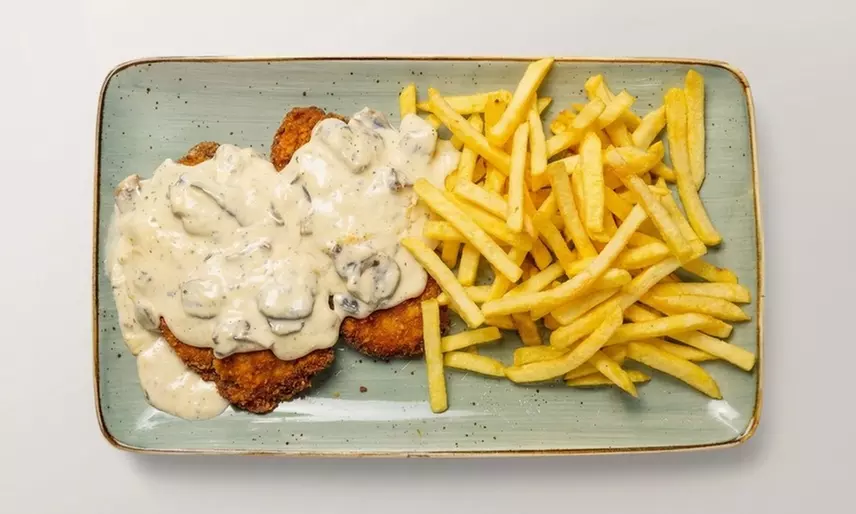 Schnitzel nach Wahl mit Pommes frites für 1 oder 2 Personen