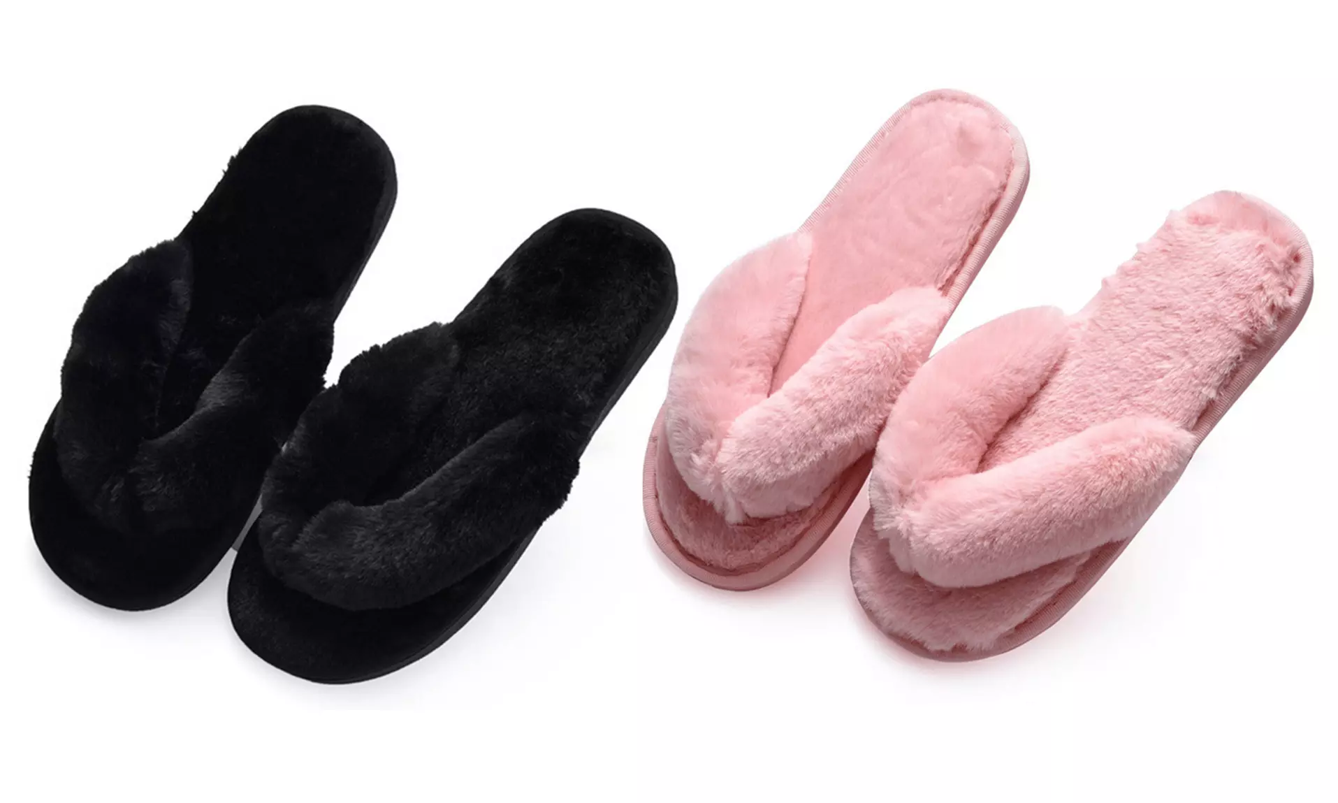 Mules chaussons en fourrure pour femmes - Primary Image