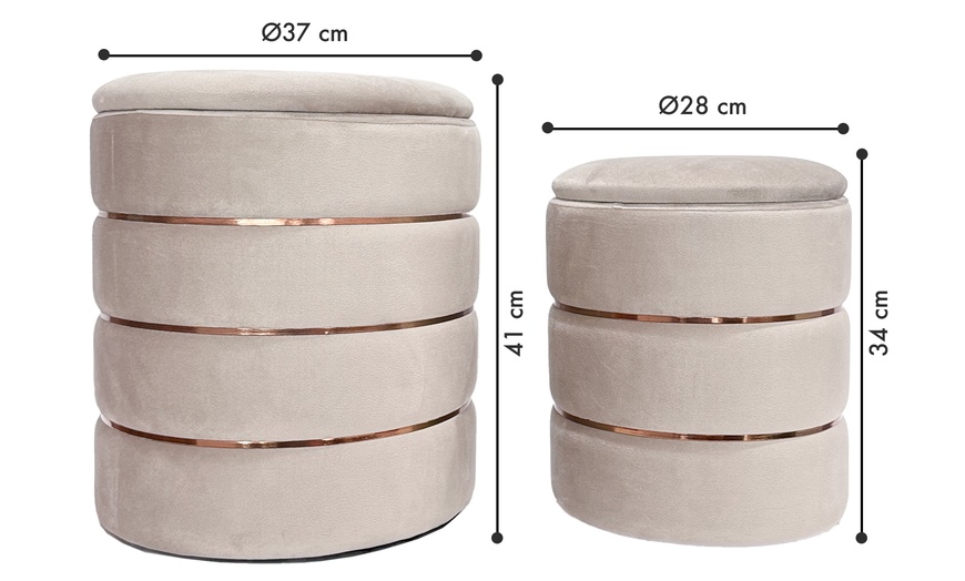 Image 10: Lot de 2 poufs de rangement "Romeo e Giulietta"
