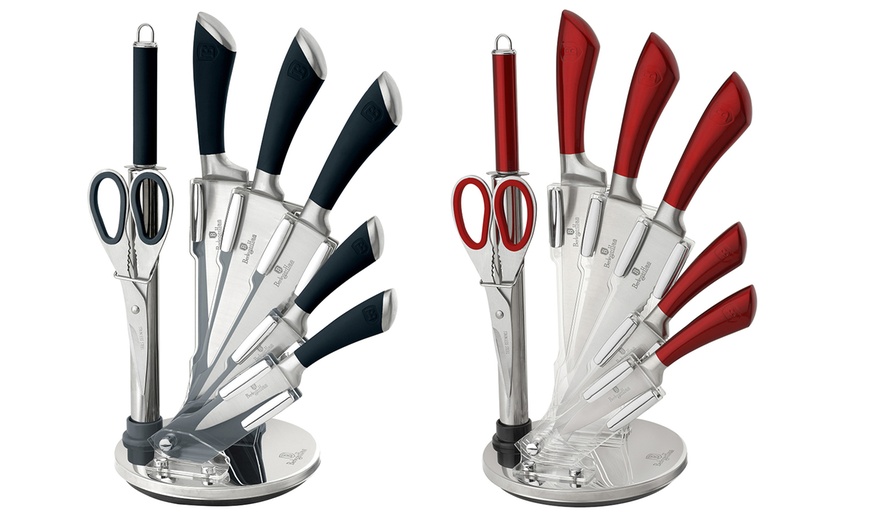 Image 1: Eight-Piece Knife Set with Stand