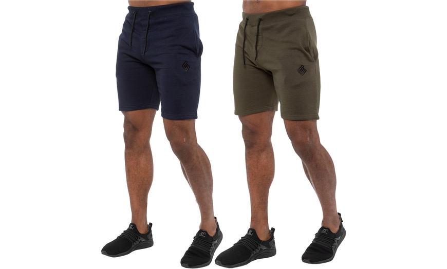 Image 14: Two-Pack Enzo Men's Fleece Shorts 