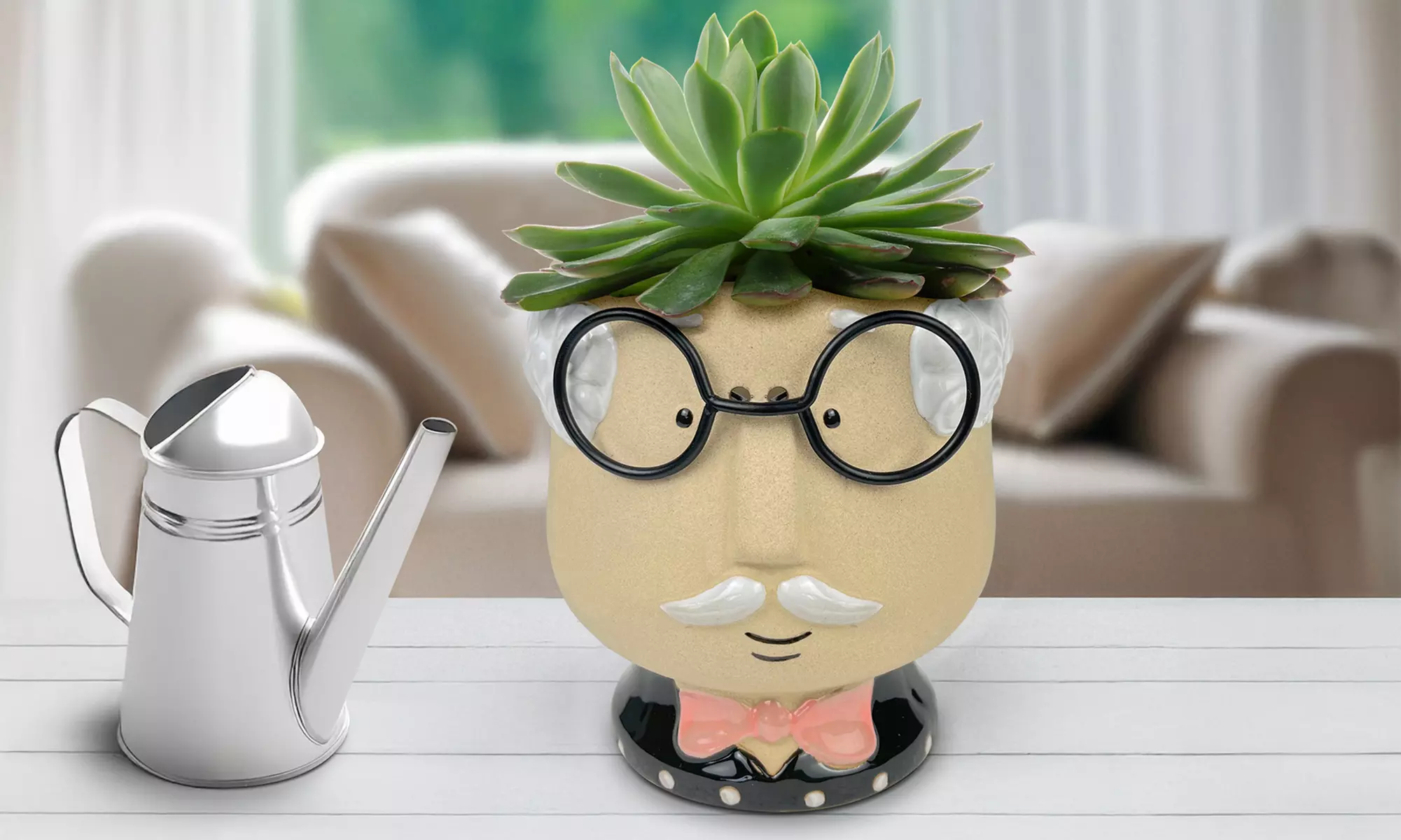 Vaso in ceramica di design con volto