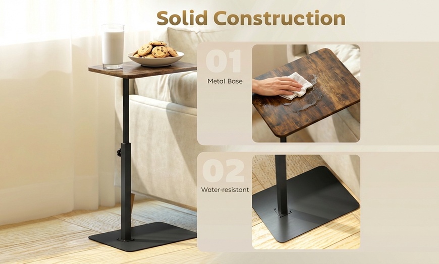 Image 3: HomCom Side Table, C-Shaped End Table 