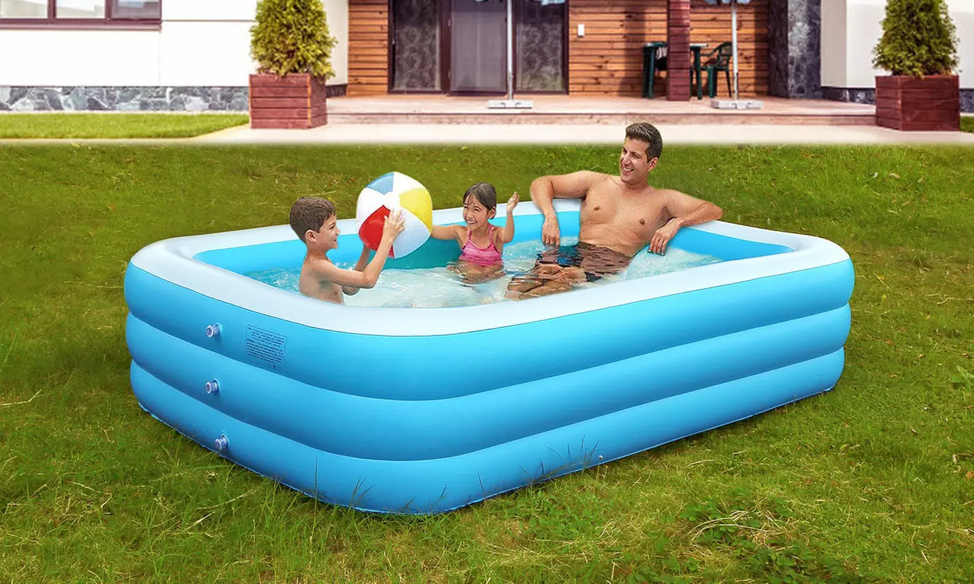CoolWorld Inflatable Swimming Pool Blowup Family Pool - 103" x 69" x 24"