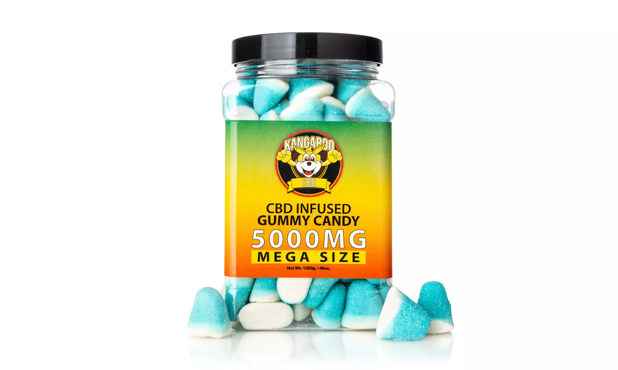 Extra Strength MEGA Size 5000MG Potent CBD Gummies from Kangaroo - 48oz