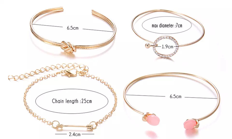 1 of 2 sets van 4 armbanden