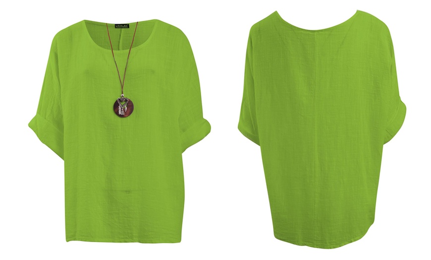 Image 21: Love My Fashions Women's Plain Necklace Tunic Top