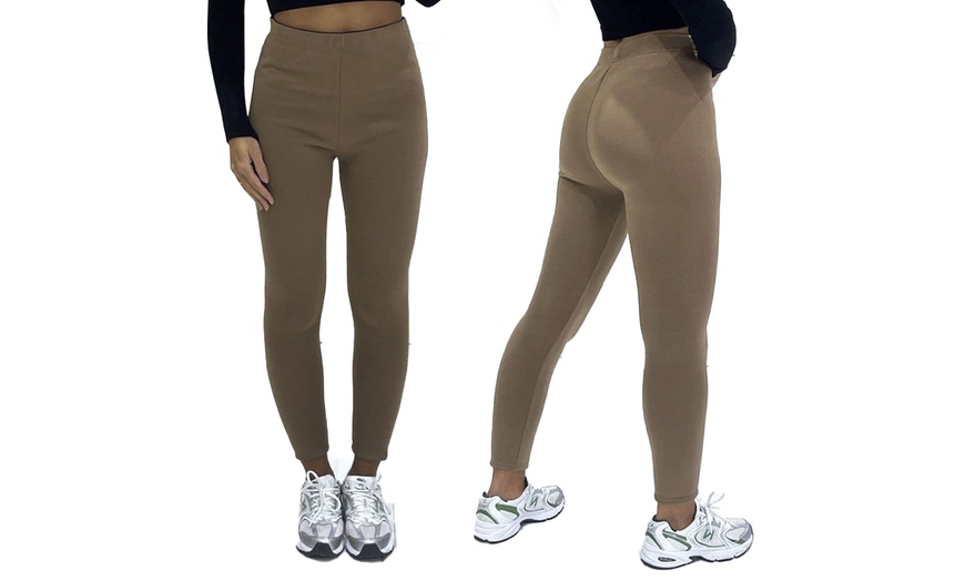 Image 10: Thick Fur Lined Leggings in Regular and Plus Sizes