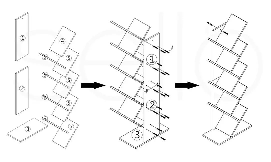 Levede 8-Tier Tree Bookshelf
