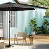 Image 6: Large 3m Black Rotating Outdoor Parasol with Multiple Base Styles