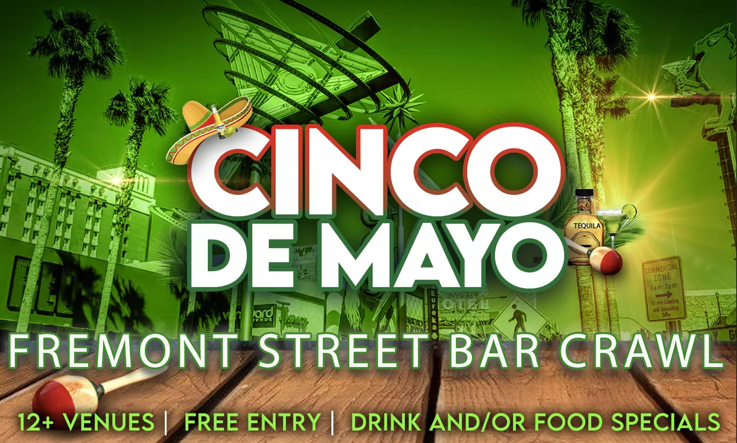Cinco De Mayo Fremont Street Bar Crawl for One at VIP Vegas Club Crawl (Up to 26% Off) - Primary Image