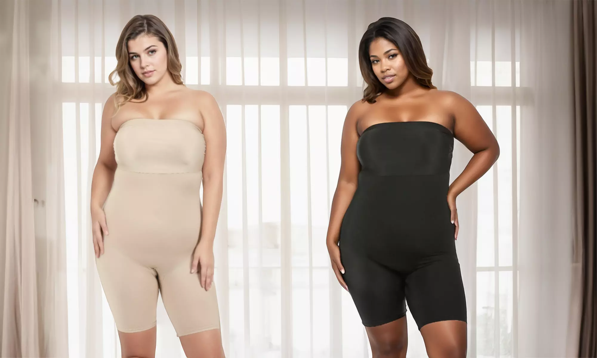 InstantFigure Compression Bandeau Mid-thigh Length Bodyshorts - Primary Image