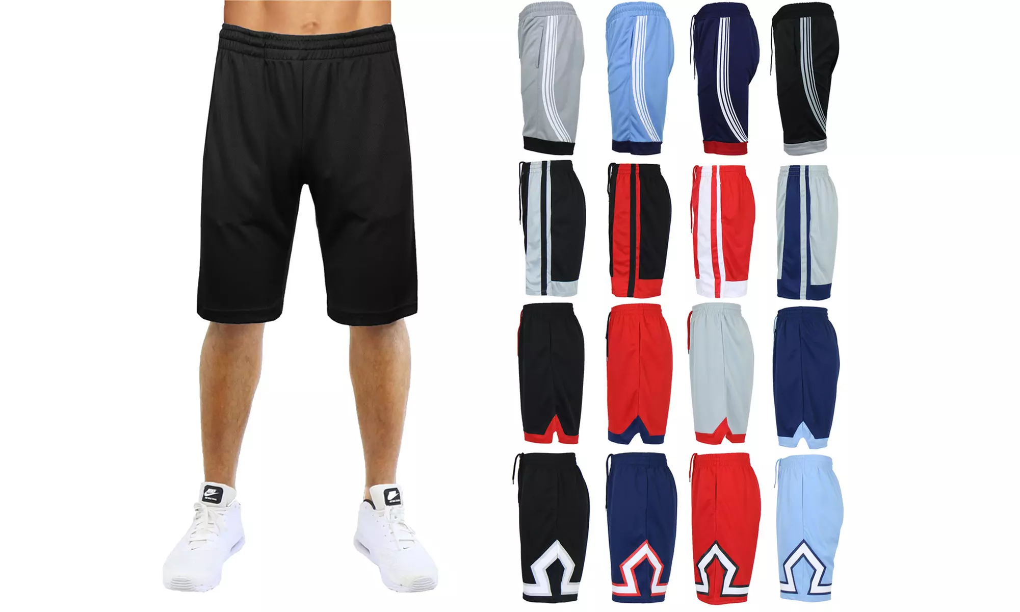 4-Pack Men's Moisture Wicking Performance Mesh Shorts - (Multiple Styles)