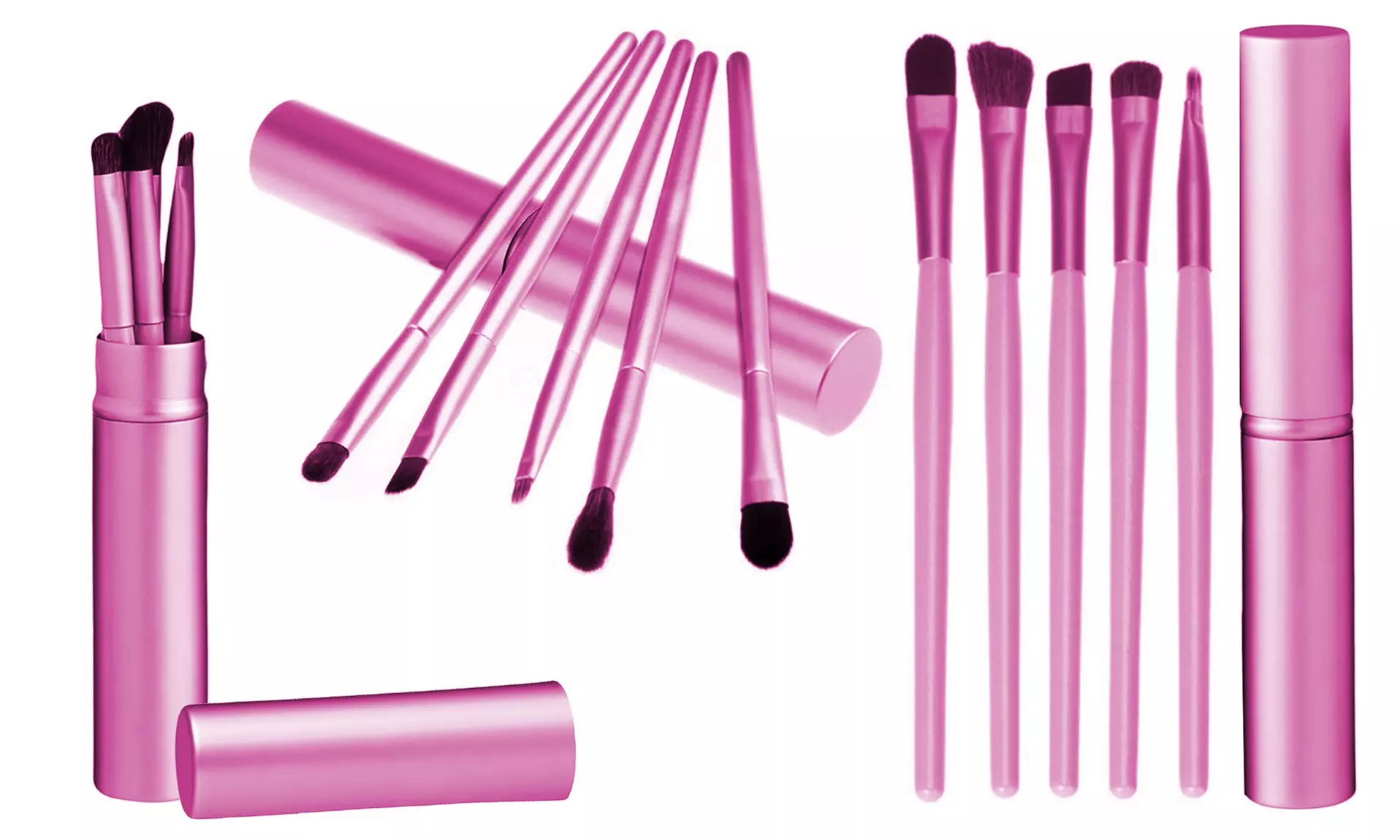 Eyeshadow Cosmetic Brushes Set with Tin Cylinder Case (5 Piece)