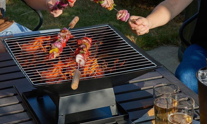 Image 2:  Outdoor Fire Pit with BBQ Grill - Multi-functional, Portable & Easy Clean