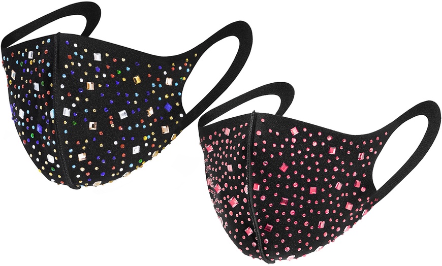 Image 12: 1, 2, 3 ou 4 masques à strass