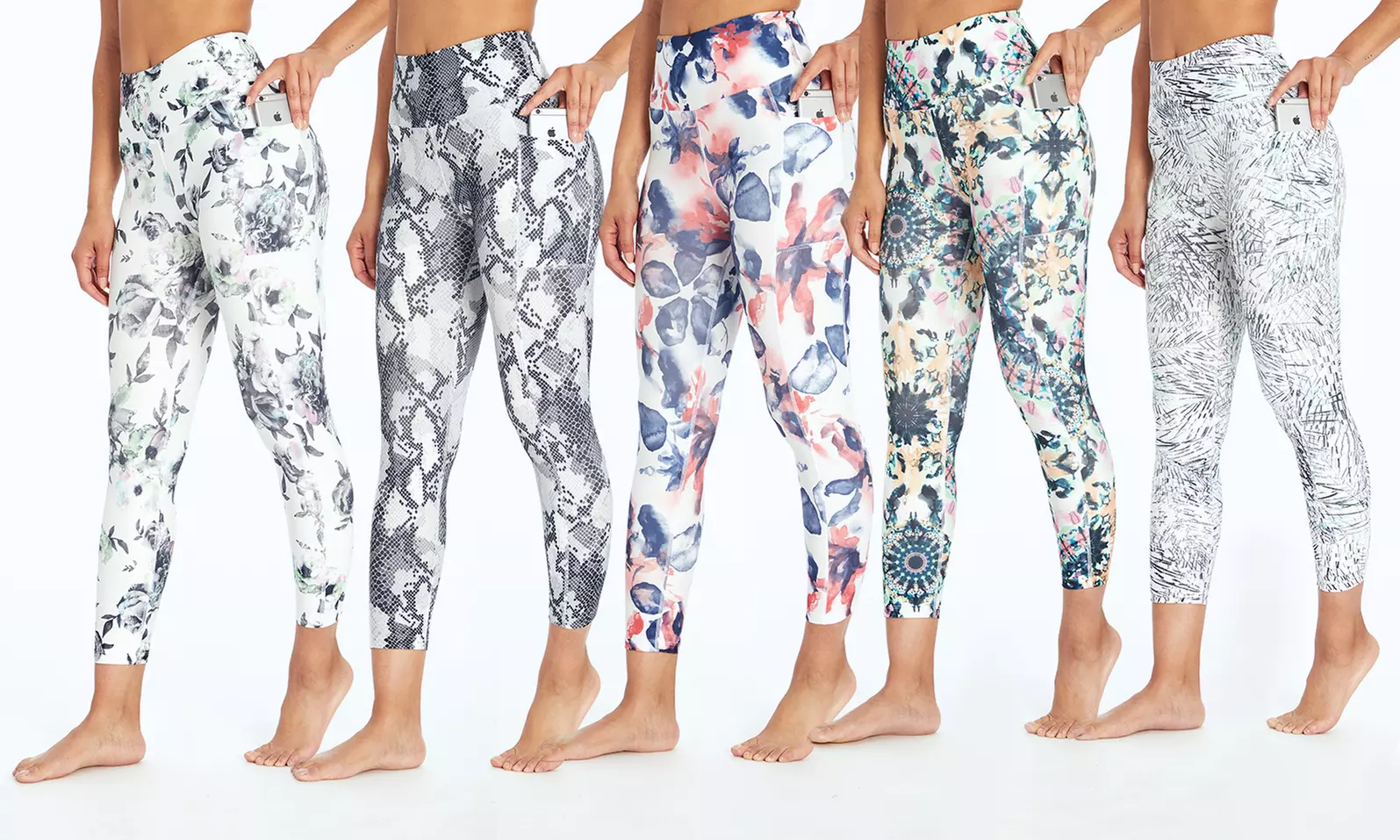 Bally Fitness High-Waist Printed Capri Legging with Pockets - Primary Image