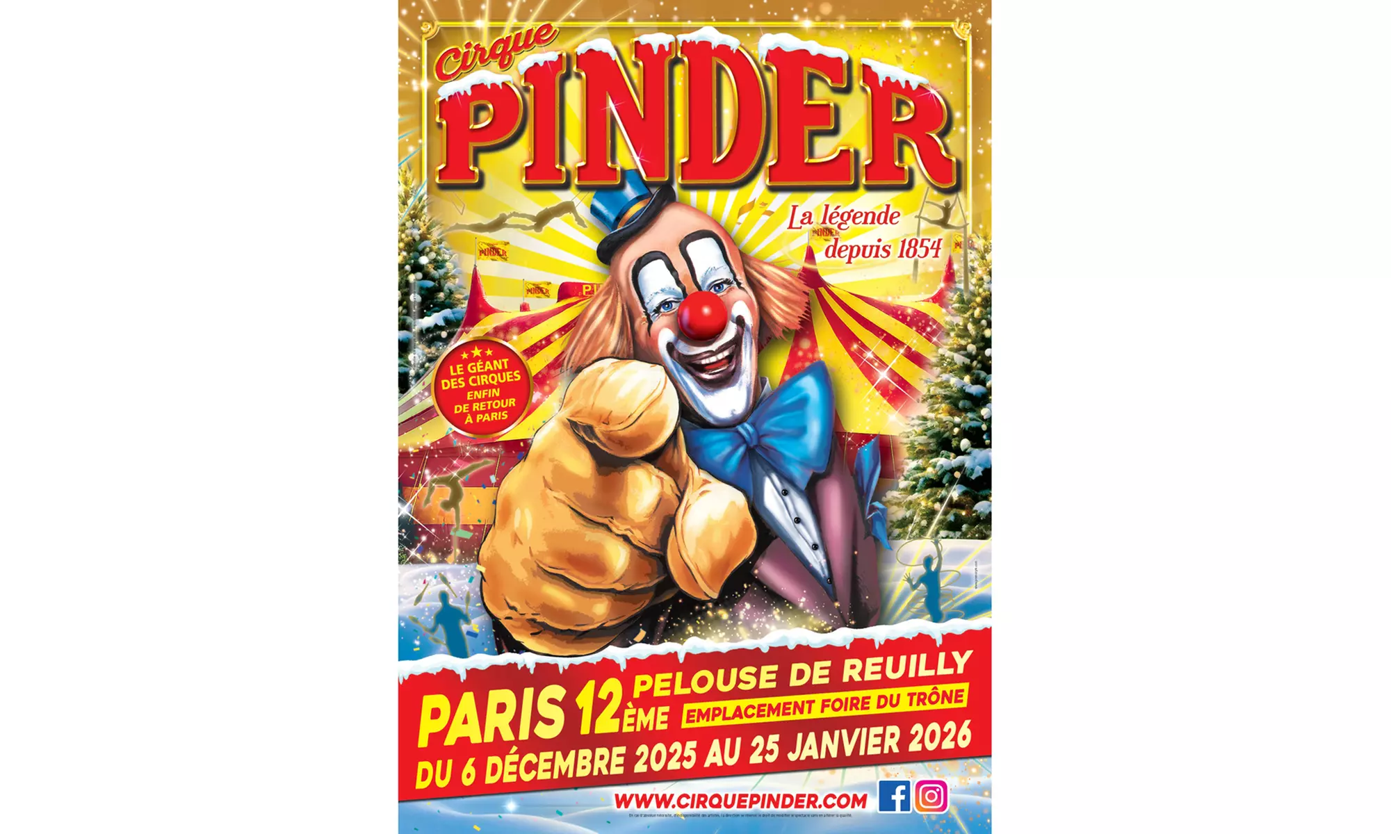 Place en catégorie argent pour "Le grand cirque Pinder", date en décembre 2025 et janvier 2026 (67% de remise) - Primary Image
