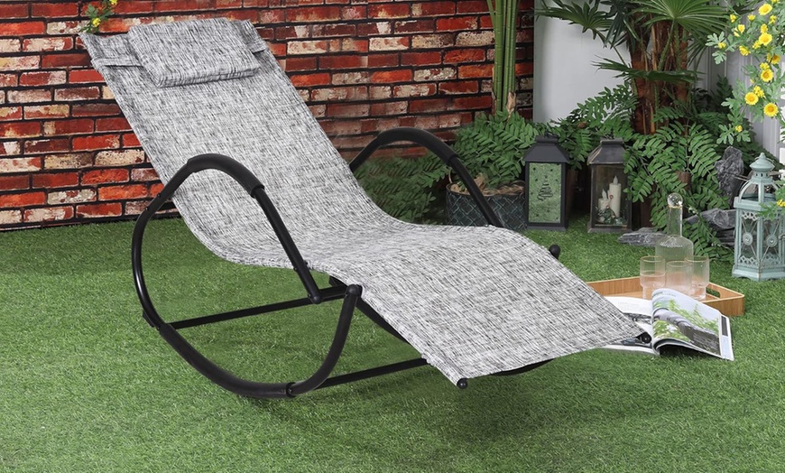 Image 1: Outsunny Outdoor Rocking Chairs