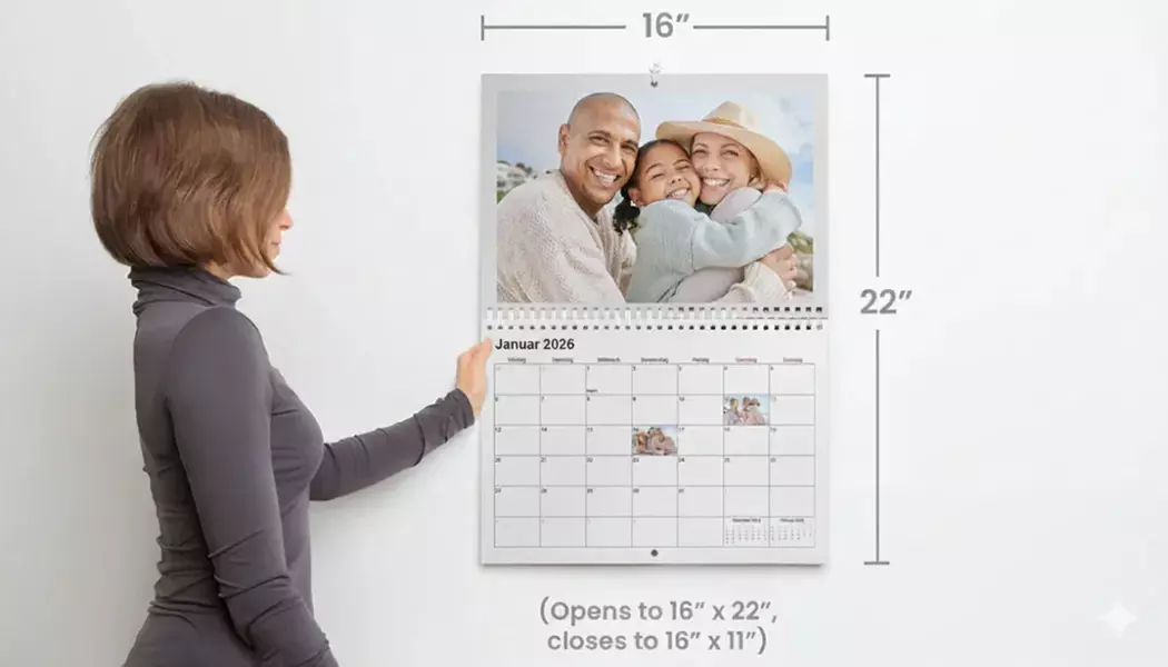 Custom Wall Calendars – 2 Styles, Multiple Sizes, Personalize with Your Photos for a Unique Gift (Up to 94% Off)