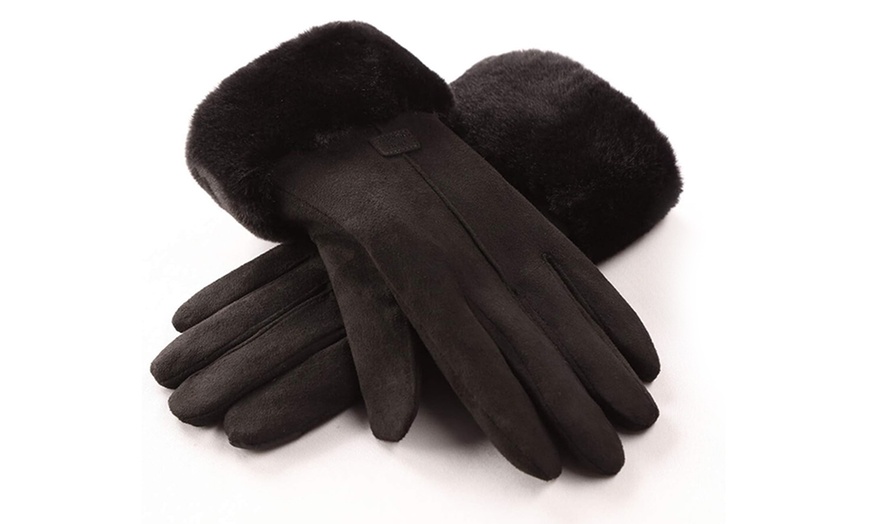 Image 3: Guantes de mujer con forro de sherpa